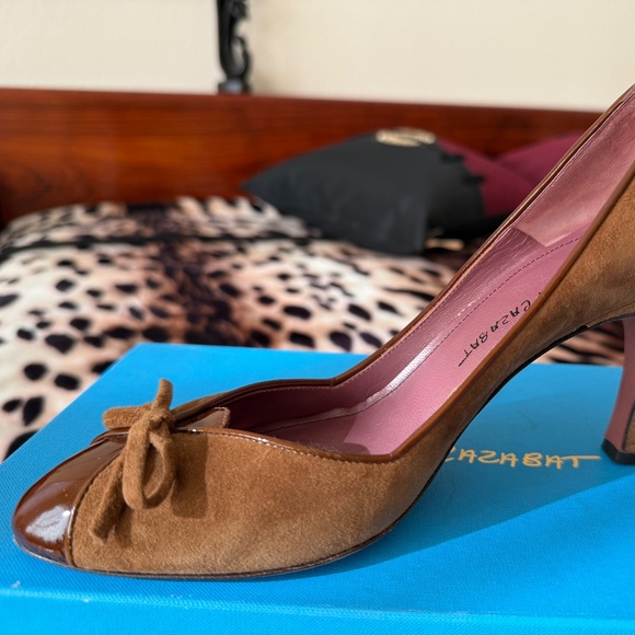 JEAN-MICHEL CAZABAT Suede/Patent Leather Pumps Womens SZ 6 36 In Box Made Italy - Picture 8 of 8